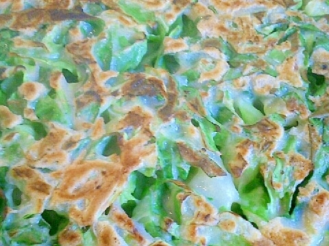 春キャベツの外葉のお好み焼き